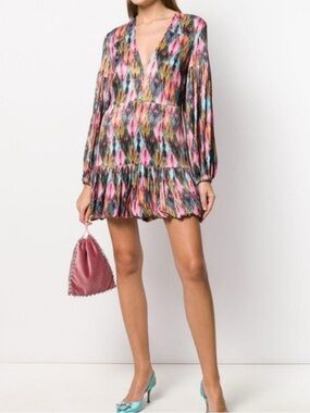 Rotate Birgerchristensen V-Neck Ikat Print mini